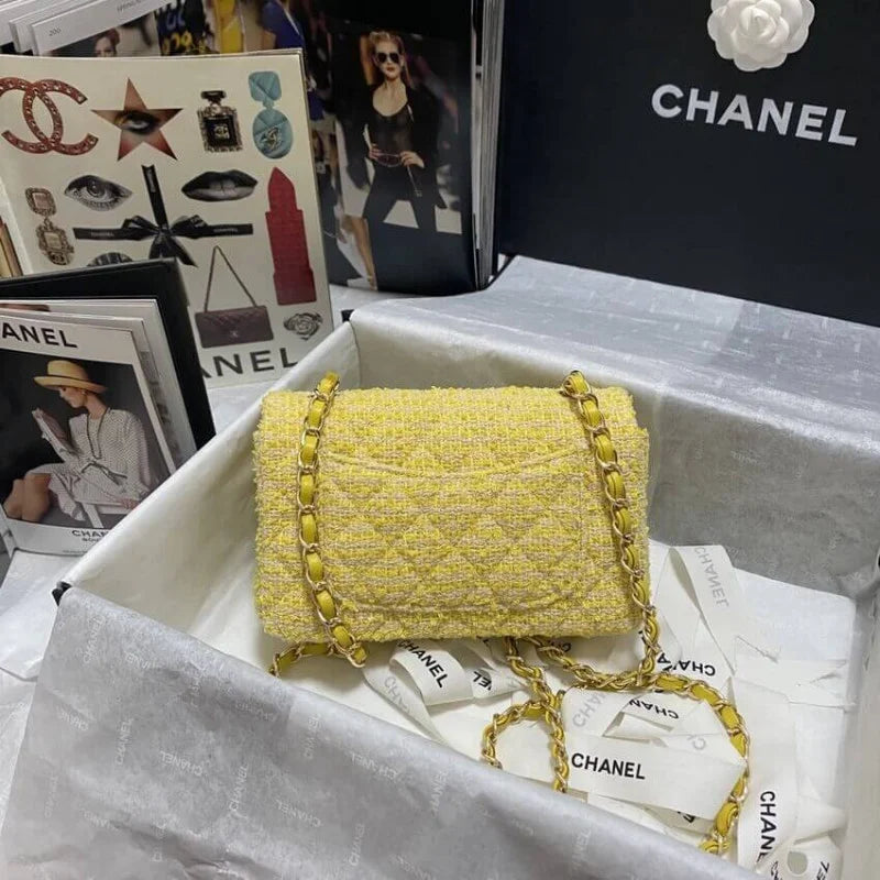 Yellow Tweed Bag E2780
