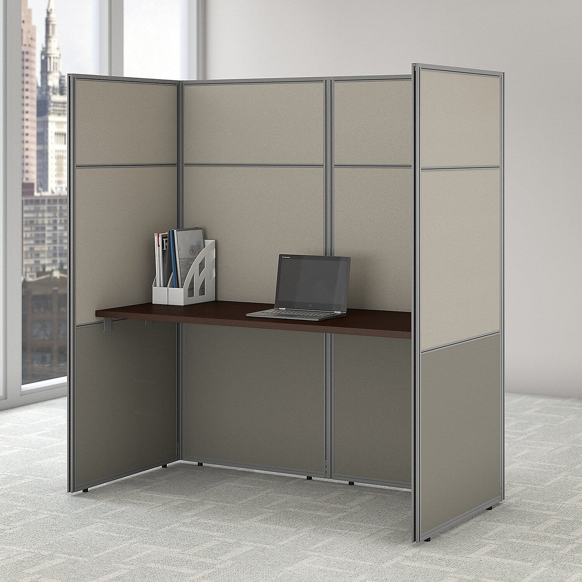 60W Cubicle Desk with Closed Panels H970040