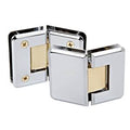 Chrome with Brass Accents 135 Degree Glass-to-Glass Standard Hinge M209