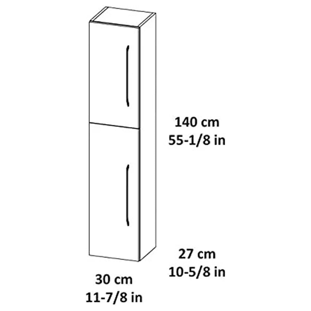 Column Cabinet Autumn Oak Wood Finish Black Handles J5828