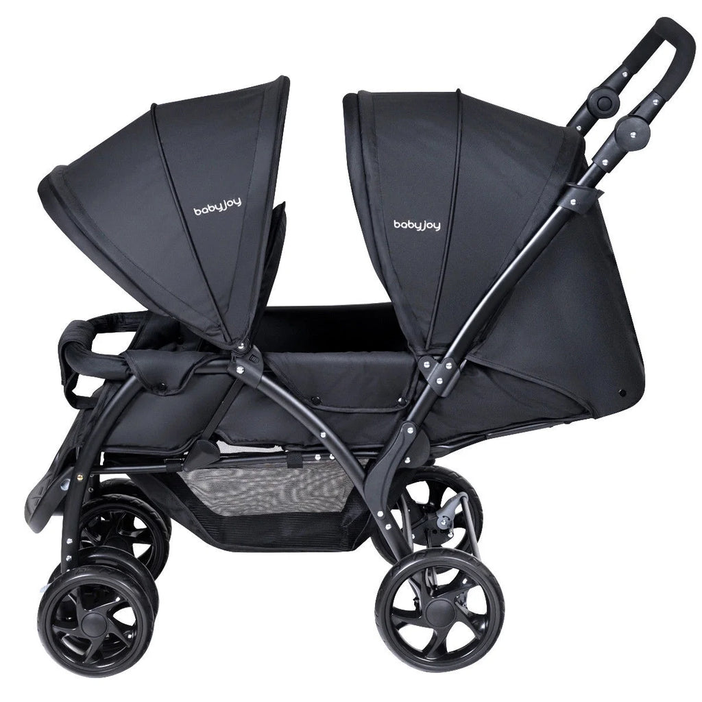 Double Stroller Foldable Lightweight Black K77834