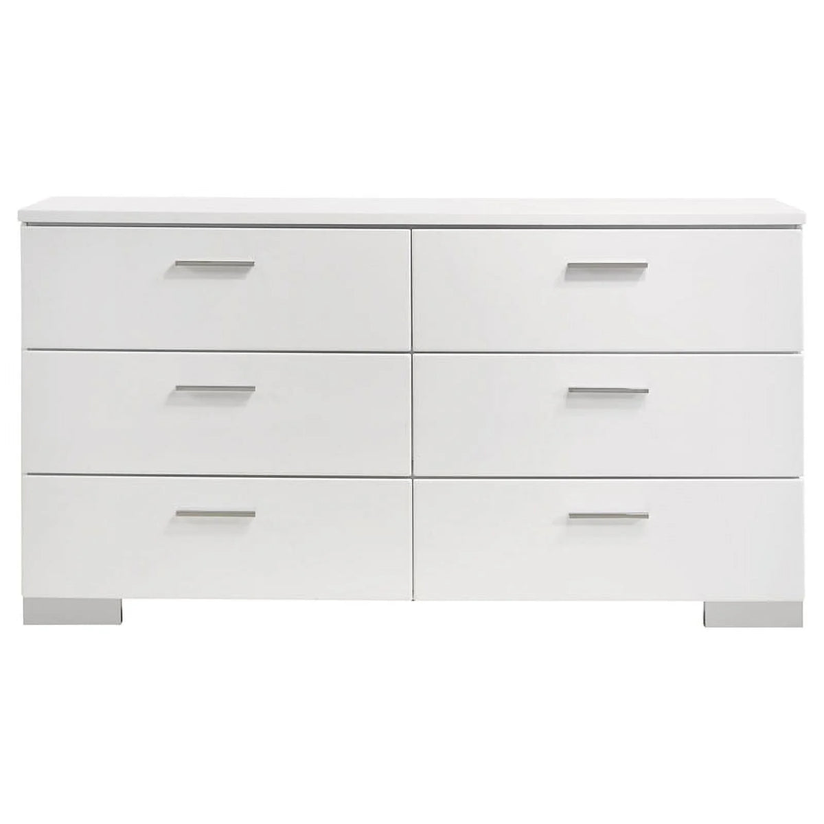 4-Piece Wood Eastern King Bedroom Set in Glossy White K5062