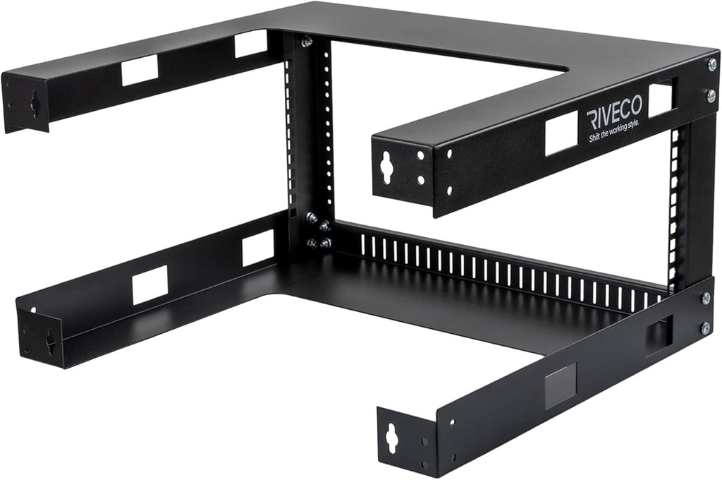 19 Wall Mount Network Rack 2 Post Open Frame Cabinet Black Pack of 2 Q69595
