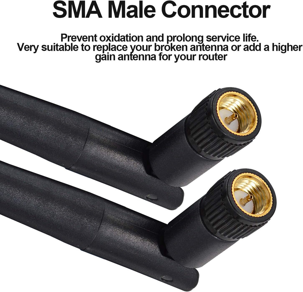 6dbi High Gain Omni-Directional WiFi Antenna & 1.64ft RP-SMA Extension Cable (2-Pack) I4696