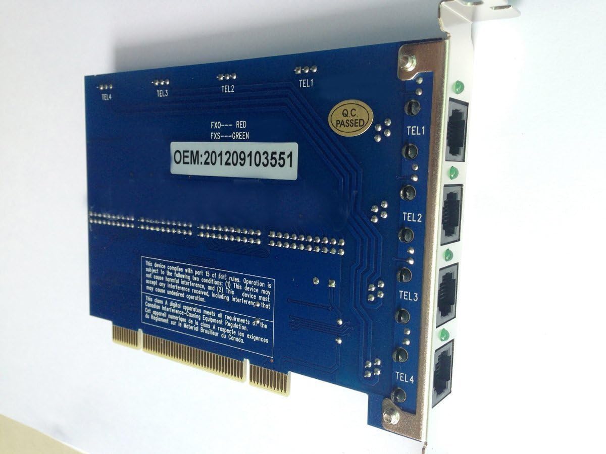 FXS Card with 2 FXO +2 FXS modules, PCI Card for VoIP Telephone System V514