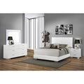 4-Piece Wood Eastern King Bedroom Set in Glossy White K5062
