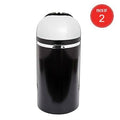Steel 15-Gallon Open Top Indoor Receptacle with Galvanized Liner, Black / Chrome (Pack of 2) E489934