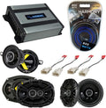 3 Way 4-Ohm Speakers with Amplifier and Replacement Harness B6524