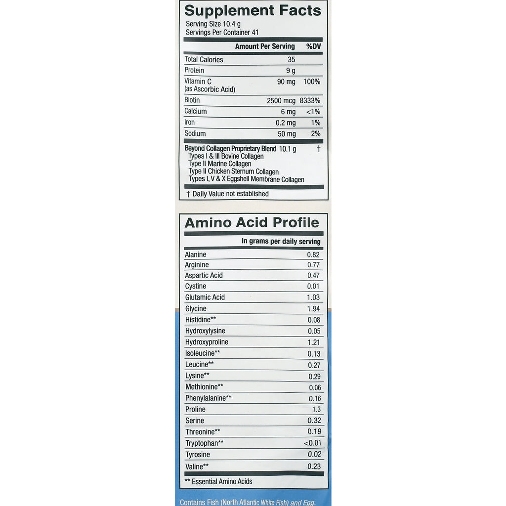 Beyond Collagen Powder with Biotin & Vitamin C, 10g, 41 Servings Y996687