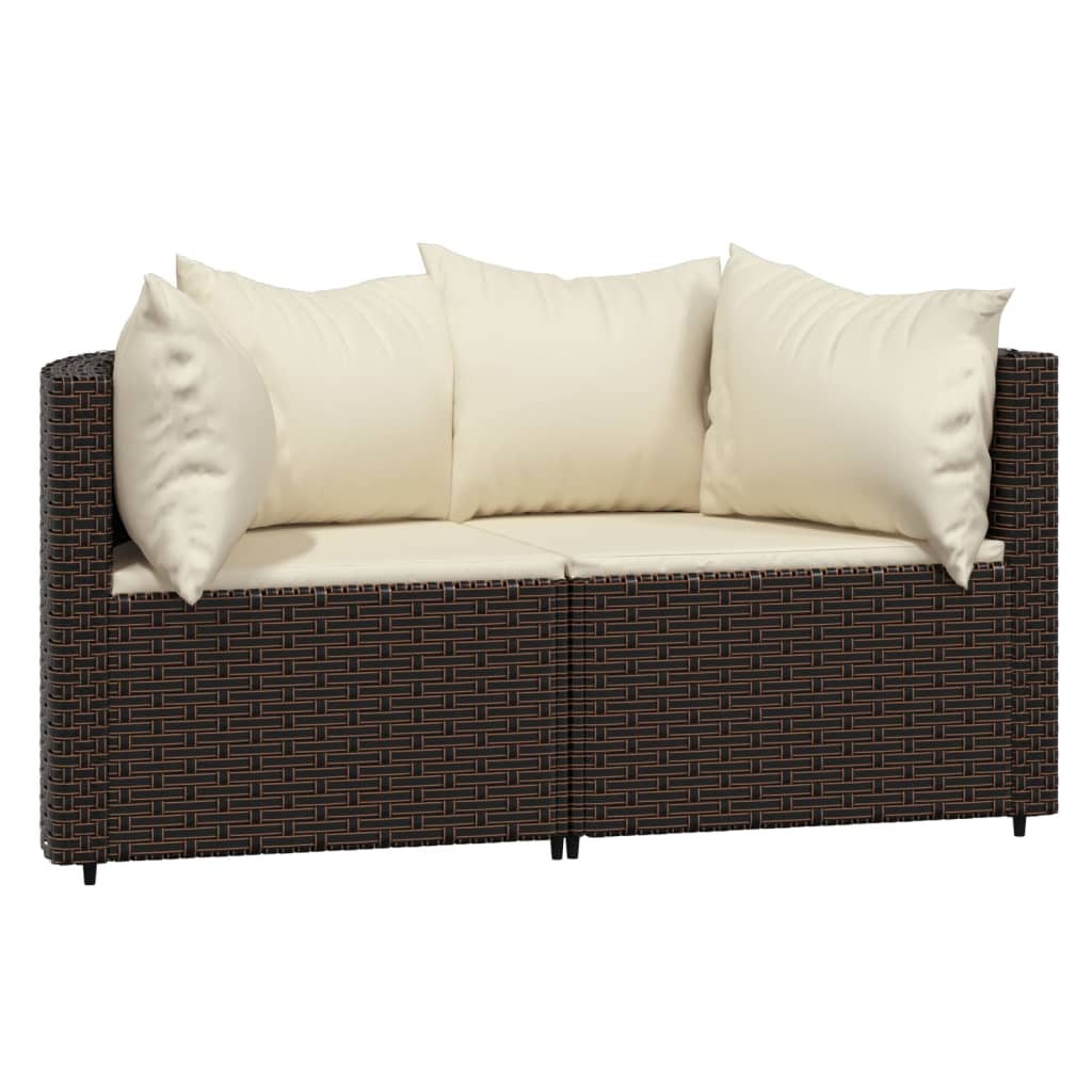 3 Piece Rattan Outdoor Patio Furniture Set with Glass Top Coffee Table K25561