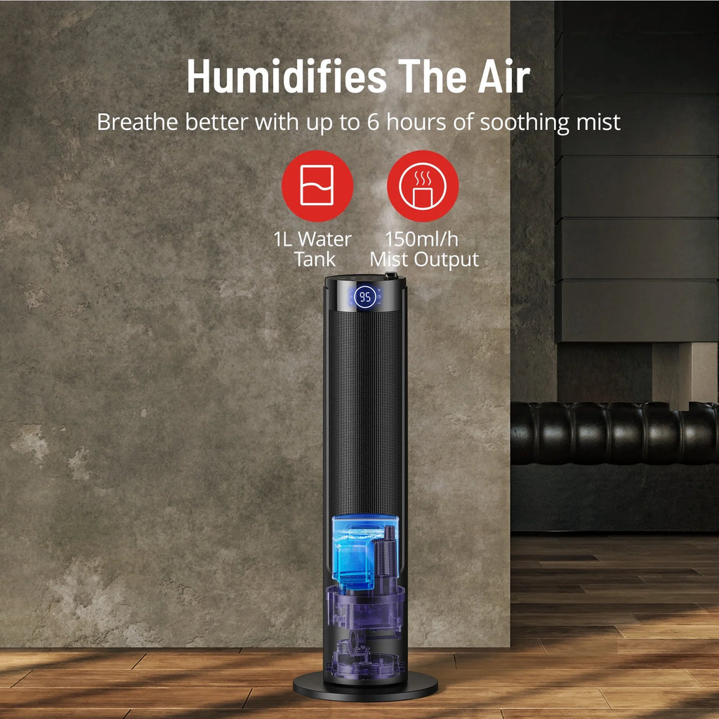 2-in-1 Tower Space Heater Humidifier with Thermostat X639975