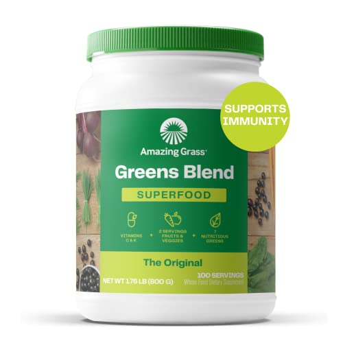 Super Greens Powder Smoothie Mix with Spirulina, Alfalfa, Beet Root, Probiotics, 100 Servings X873