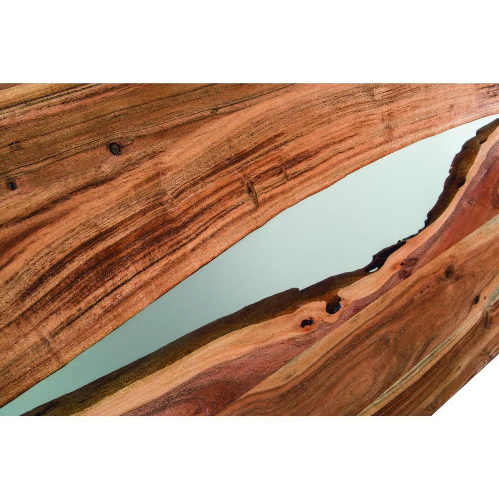 36" Acacia Wood and Acrylic Coffee Table Q5427