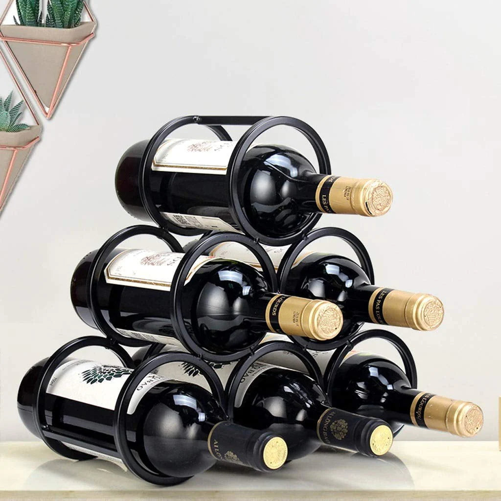 Black Metal Free Standing Wine Rack C567