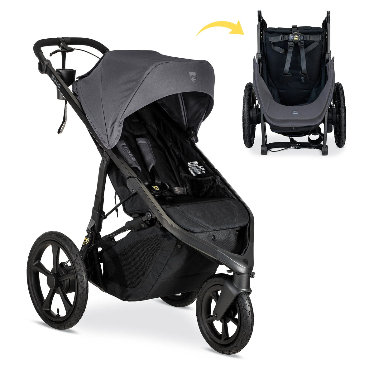 Jogging Stroller with Dual Suspension and Air-Filled Tires D545461
