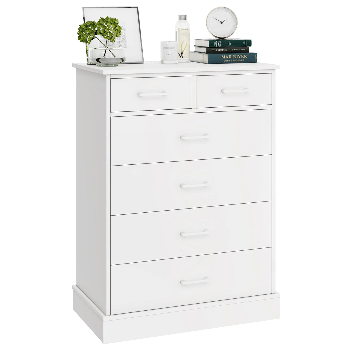 White 6 Drawer Wood Dresser G879639