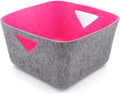 Turquoise Large Felt Storage Basket with Handles D398790