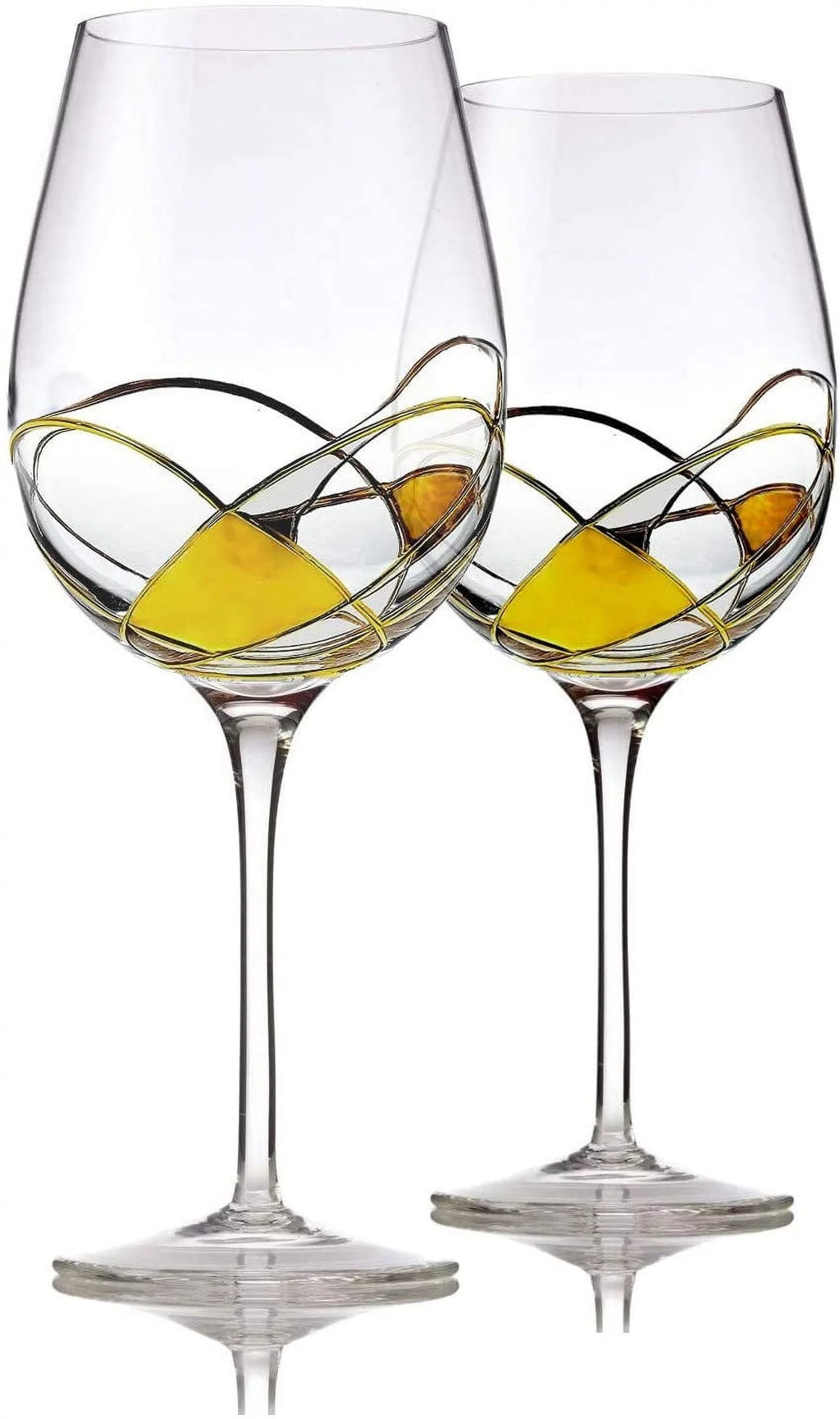 Red Wine Glasses Set of 2 Hand Painted 28oz H29949