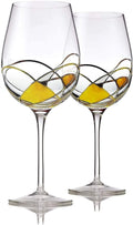 Red Wine Glasses Set of 2 Hand Painted 28oz H29949