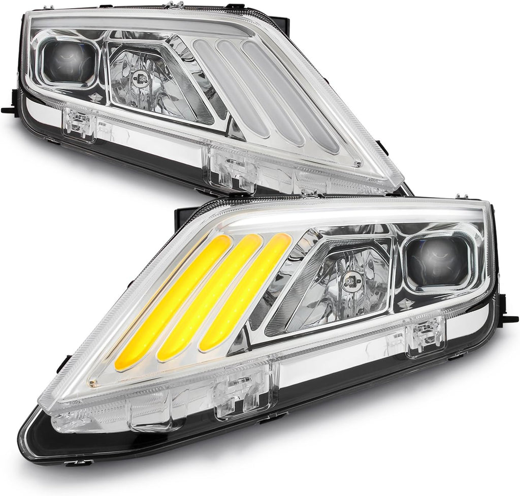 Chrome Projector Headlights with Sequential Turn Signal X1527
