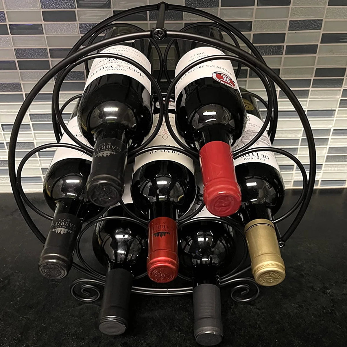Black Metal Free Standing Wine Rack C567