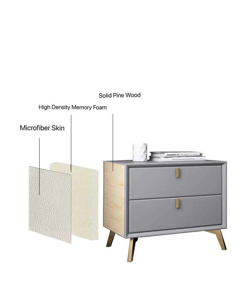 Solid Wood 3 Drawer Nightstand Z7206