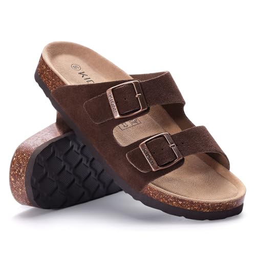 Women's Suede Adjustable Slide Sandals O382831