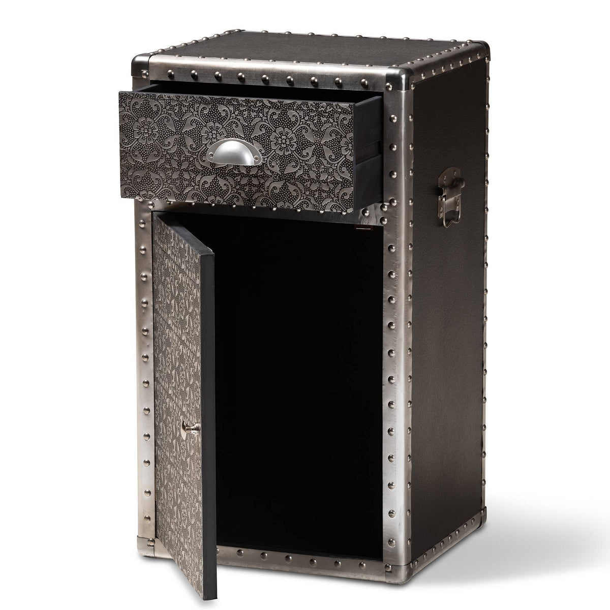 Silver Metal Accent Cabinet N34774