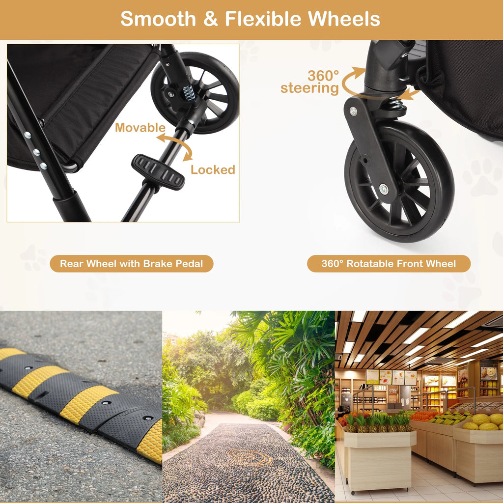 Foldable 4 Wheel Pet Stroller P42759