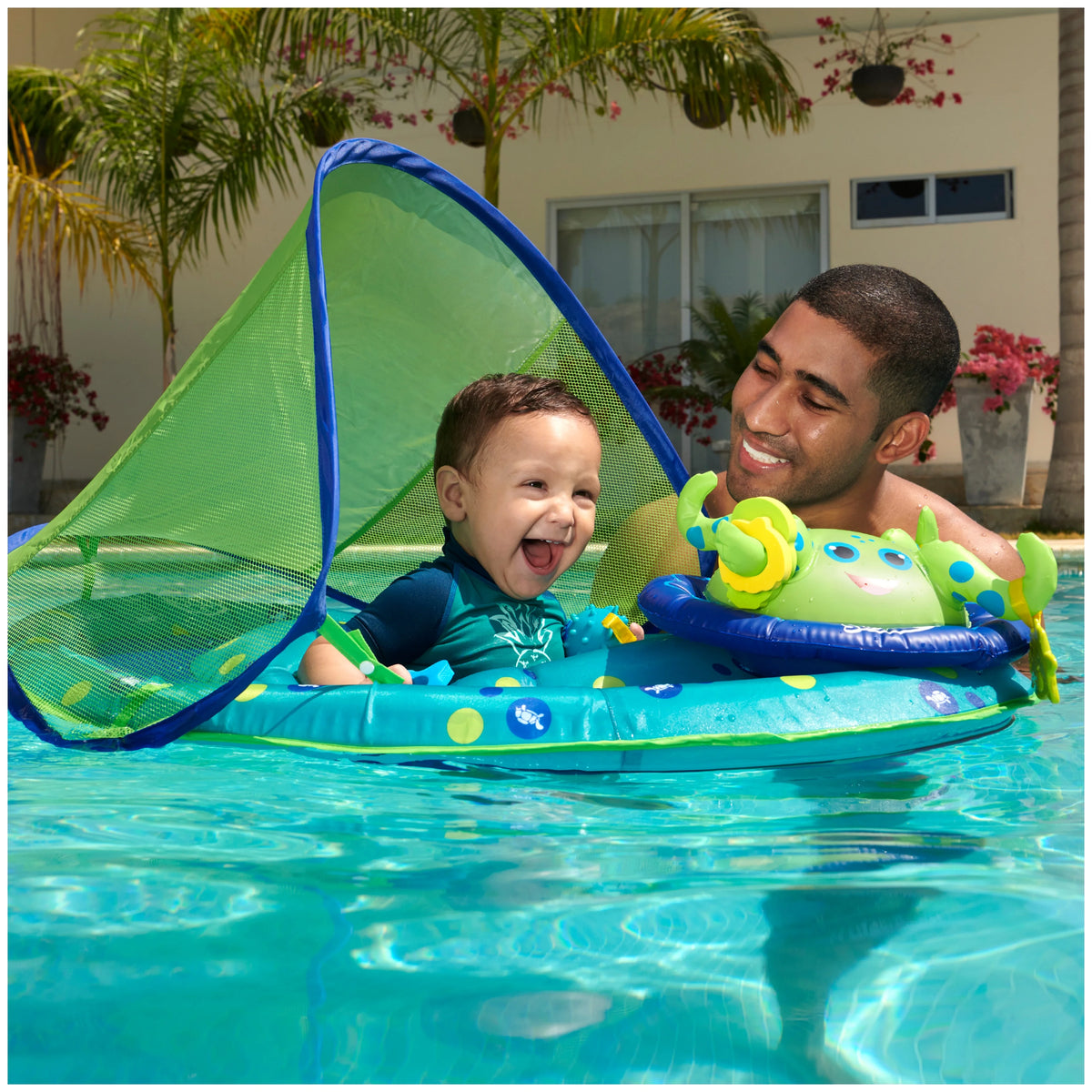 Blue/Green Inflatable Baby Spring Float Activity Center Z18177