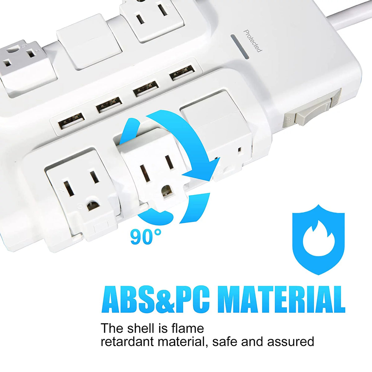 6 Outlet Surge Protector with 4 USB Ports U597
