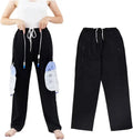 Catheter Leg Bag Pants with Double Zippered Pockets, Holds Two 2000 ml Bags, Black P45659