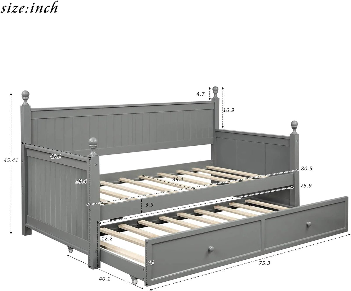Gray Wood Daybed I864