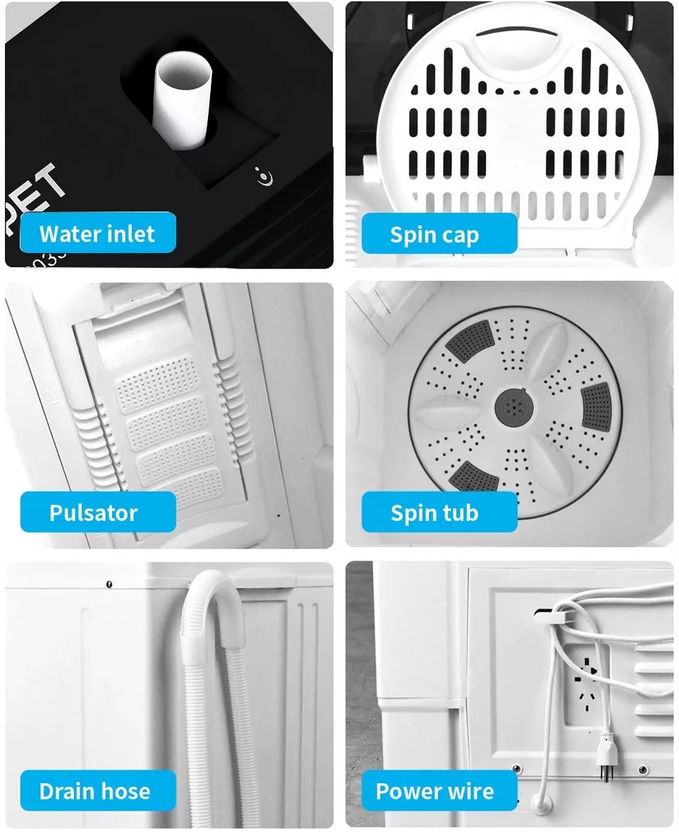26lbs Portable Semi-automatic Twin Tub Washing Machine W5594