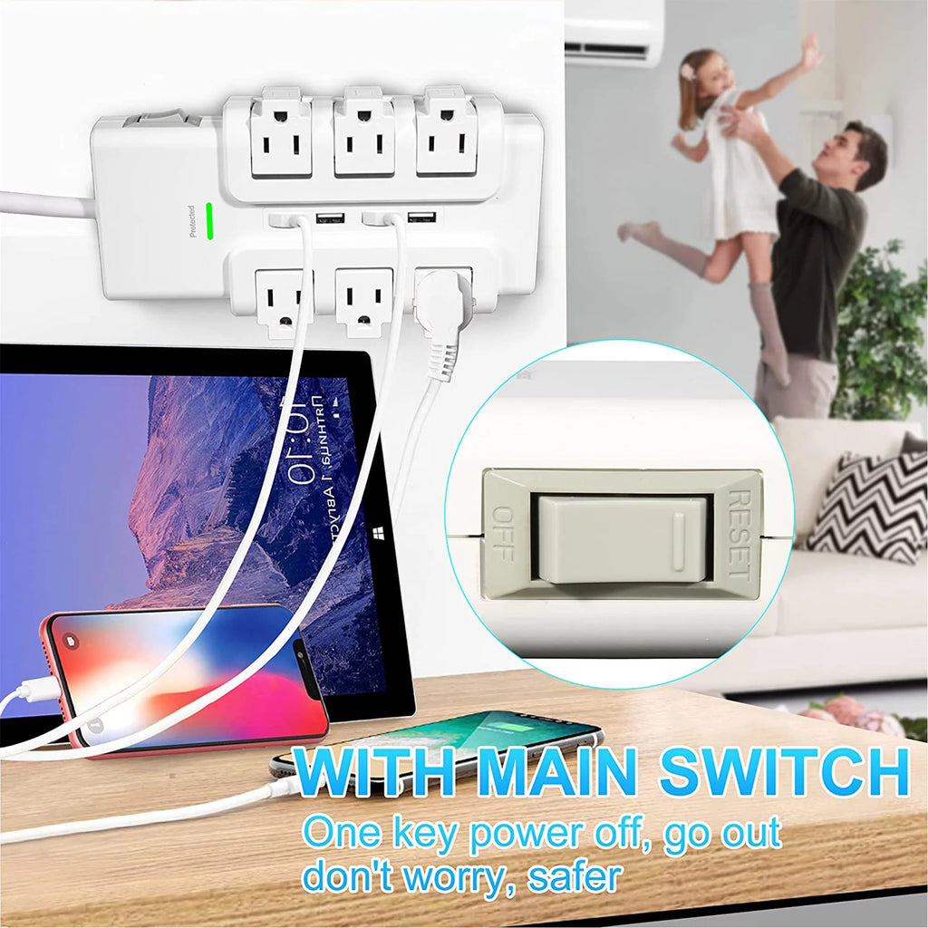 6 Outlet Surge Protector with 4 USB Ports U597