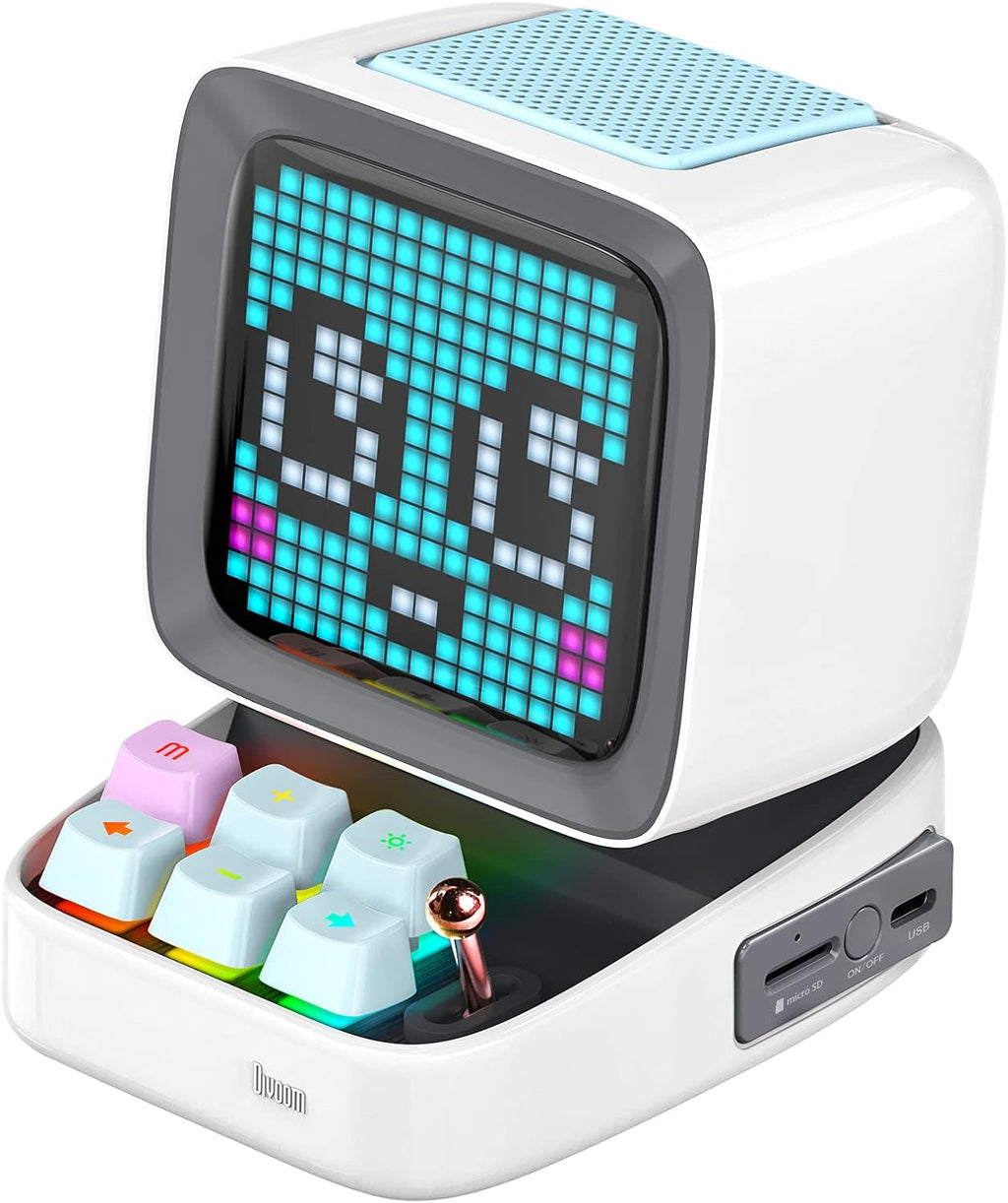 White Portable Bluetooth Speaker with LED Front Panel W4724