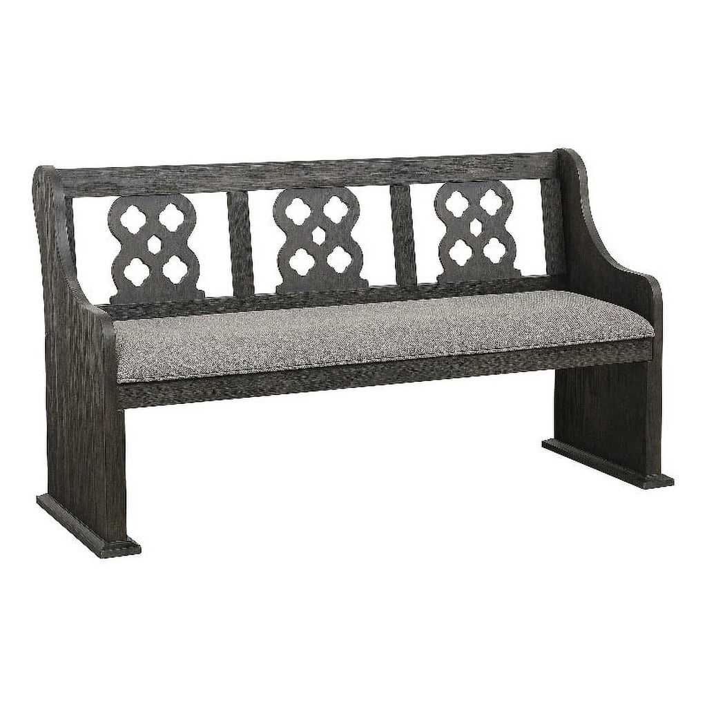 Traditional Wood Dining Room Bench with Back U4966