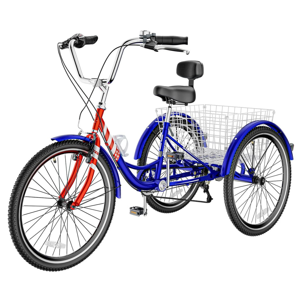 Adult Tricycles 3 Wheel 7 Speed 20 inch with Big Basket R5040