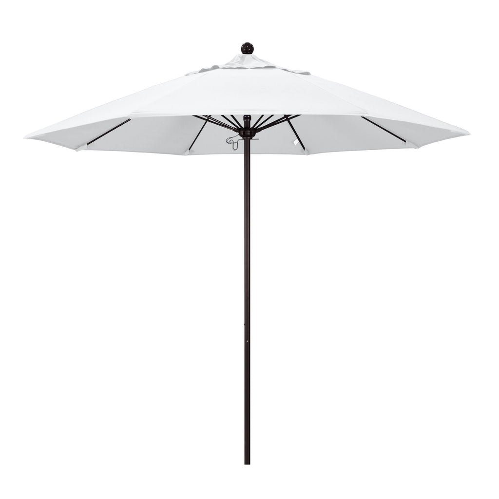 9& Fiberglass Market Umbrella Push Open Bronze/Olefin/White K615