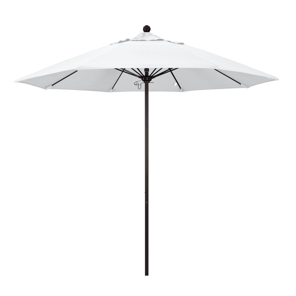 9& Fiberglass Market Umbrella Push Open Bronze/Olefin/White K615