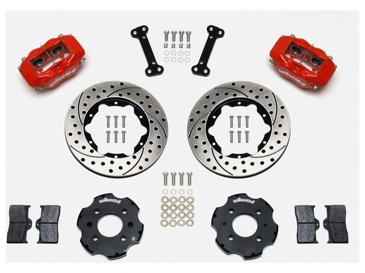 Forged Dynalite Front Hat Kit 11.00in Drilled Red Q879