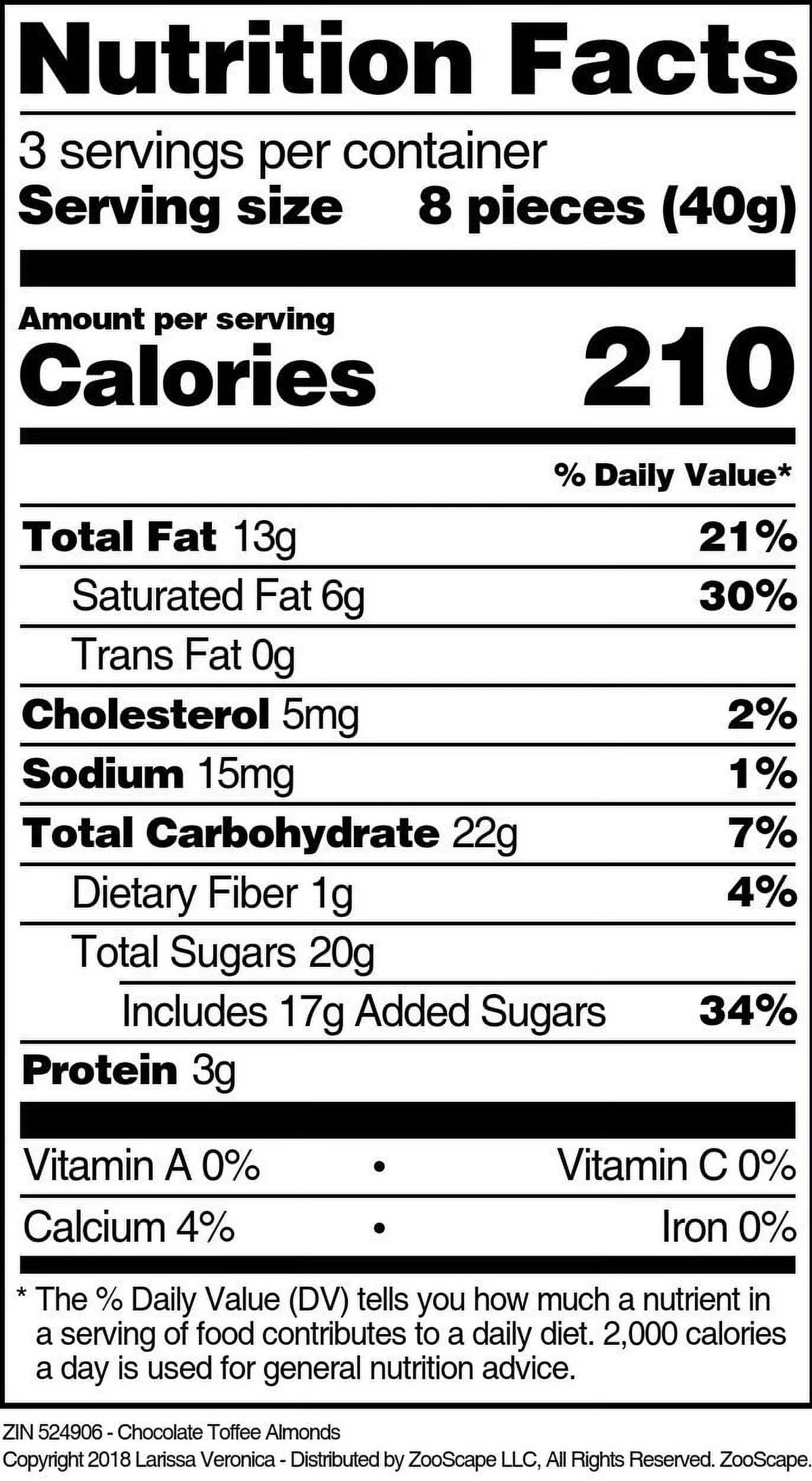 Chocolate Toffee Almonds 4 oz 3-Pack X1278