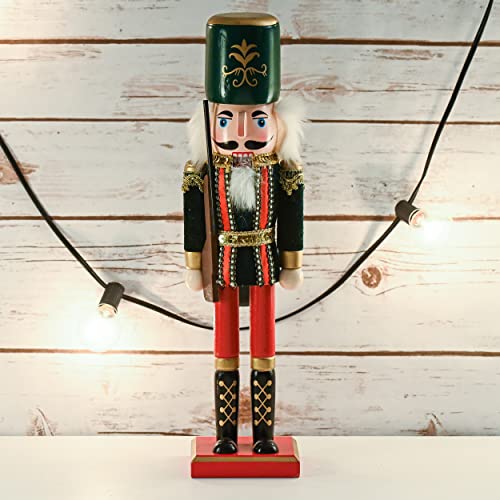 Red and Black Wooden Nutcracker Soldier S32305