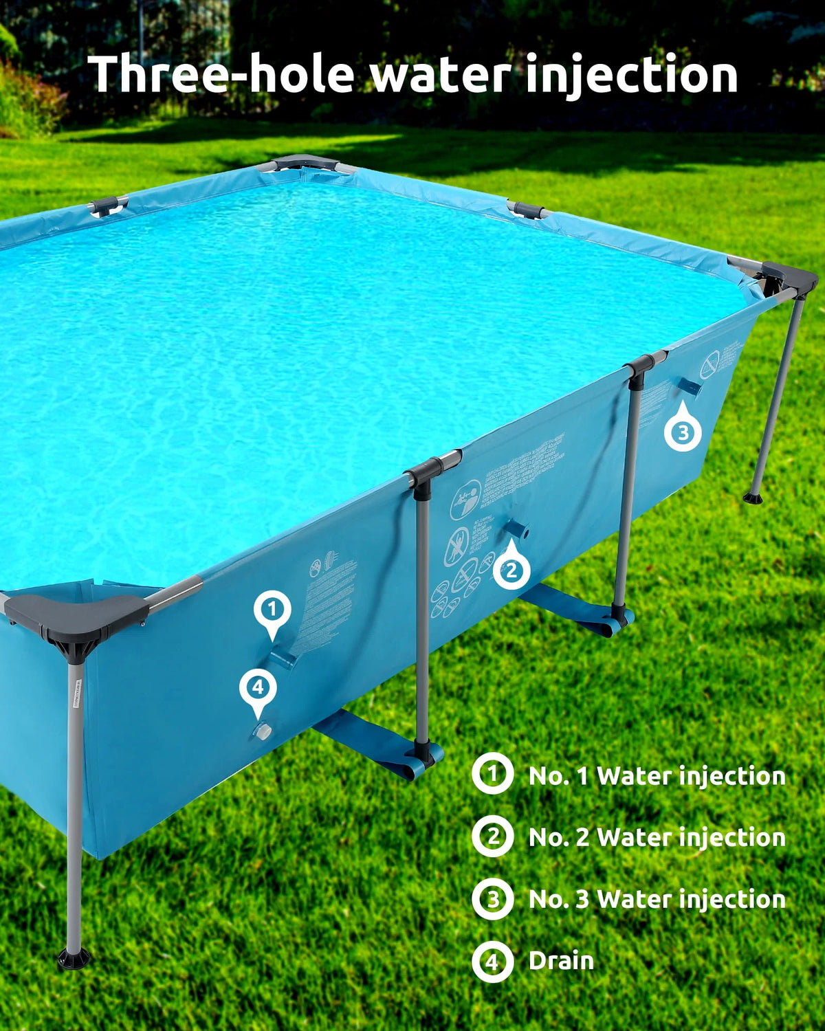 10 ft Above Ground Rectangular Frame Swimming Pool D4466