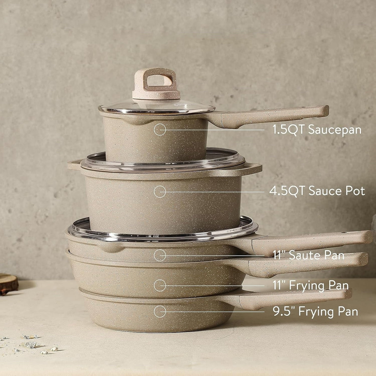 13 Pcs Nonstick Induction Cookware Set D8404