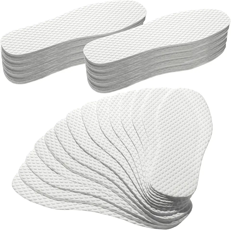 50 Pairs Disposable Breathable Thin Wood Pulp Shoe Liners C9756