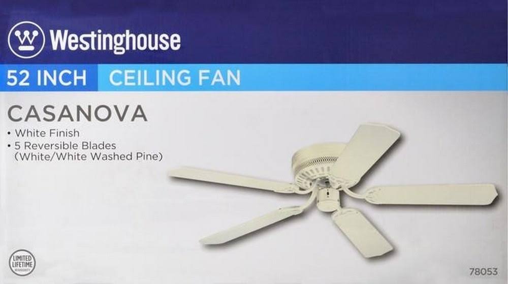 White 52x22 Ceiling Fan E58252