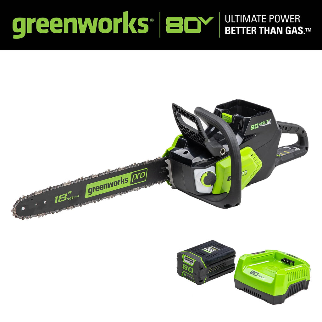 80V 18-inch Cordless Brushless Chainsaw Kit with 2.0 Ah Battery & Charger O6884