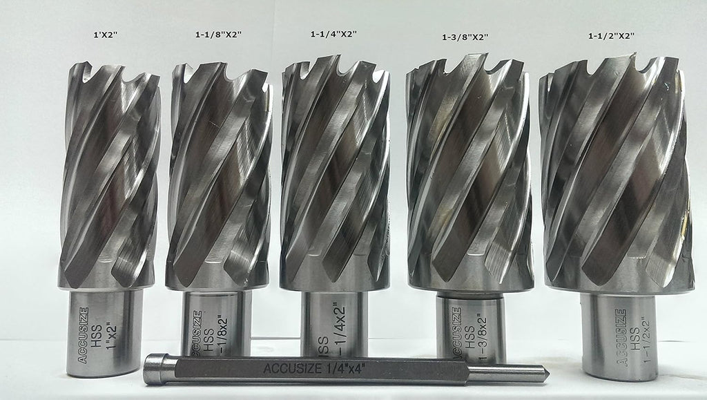 6 Pc Hss Annular Cutters with Pilot Pin D244