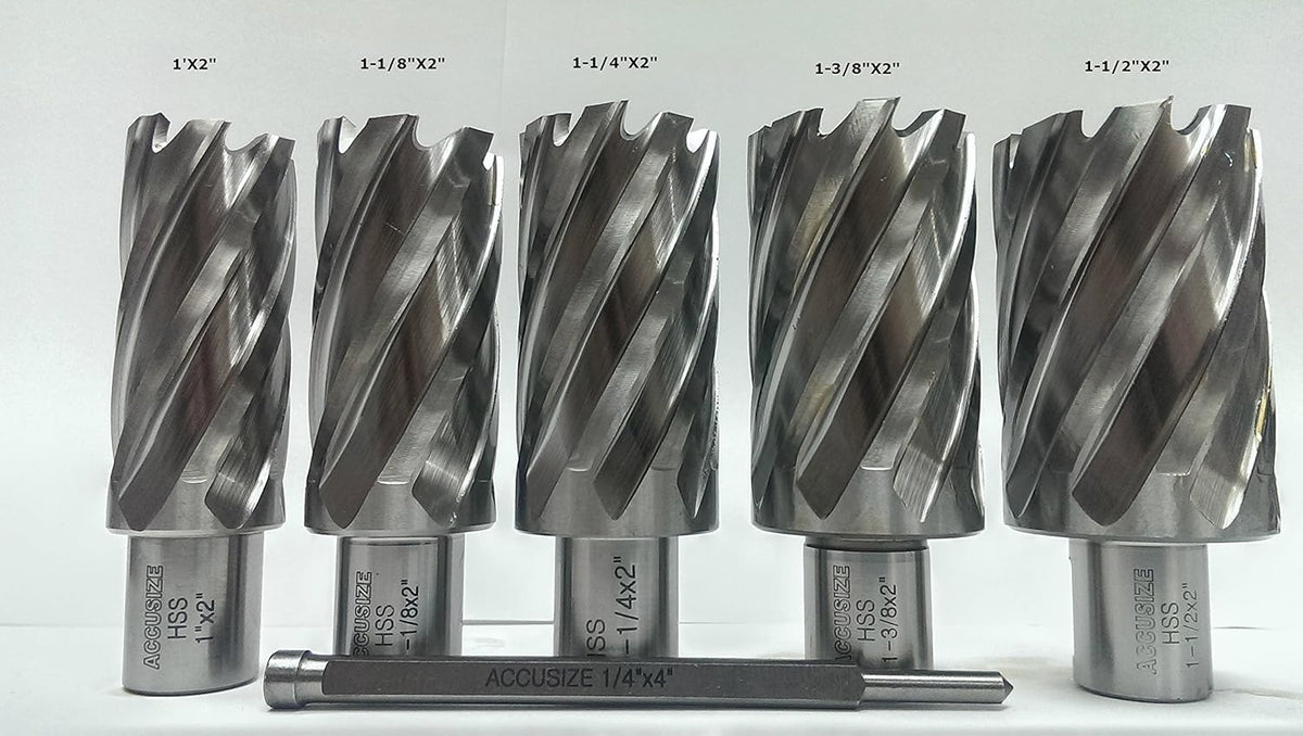 6 Pc Hss Annular Cutters with Pilot Pin D244